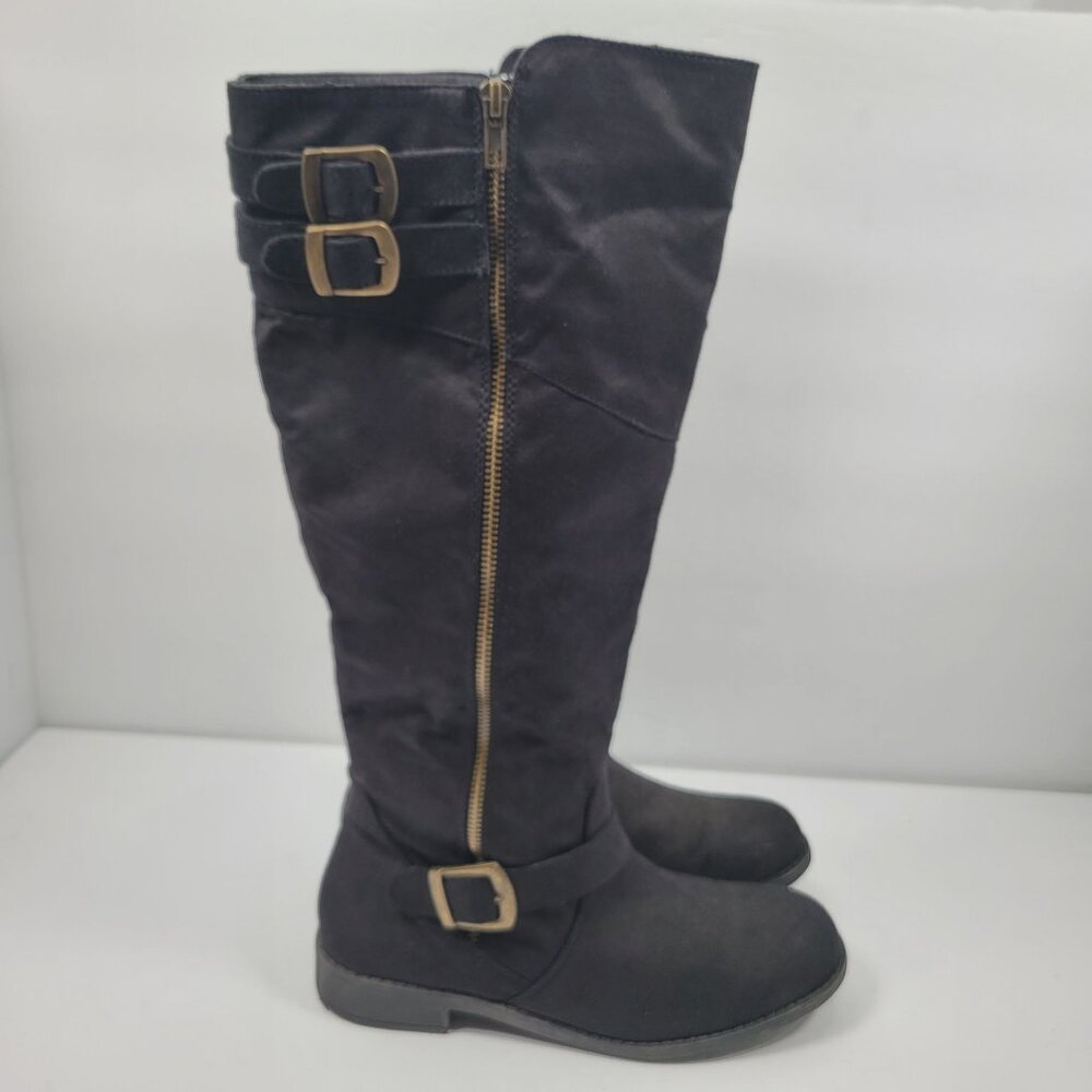 Just Fab Zobia Women's Black High Keen Zipper Boots US Size 8.5